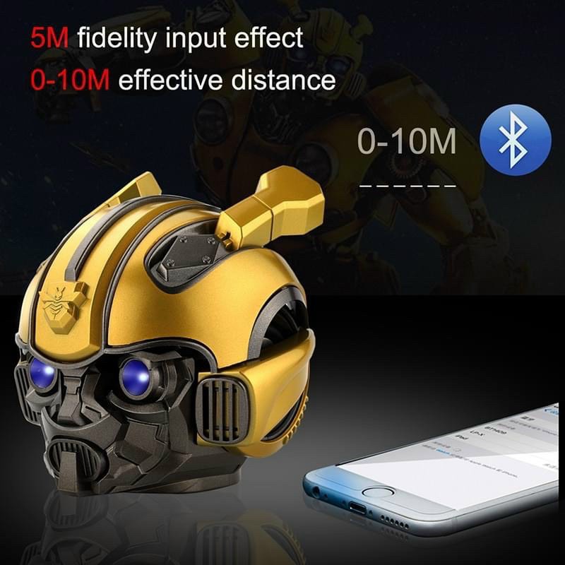 Loa Bluetooth Bumblebee Đầu Robot Mắt Có Đèn Led Nghe Nhạc Decor Cực Chill
