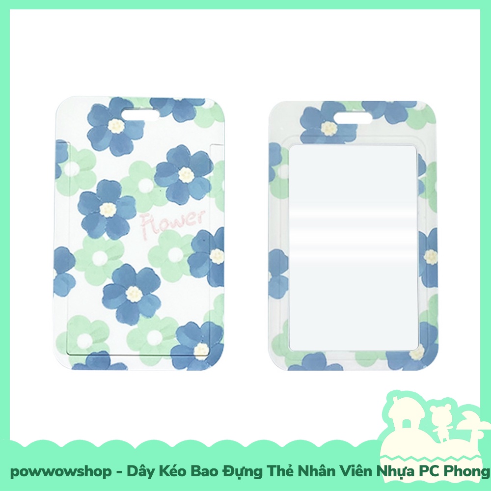 [Sẵn VN - Hỏa Tốc] Dây Kéo Bao Đựng Thẻ Nhân Viên Nhựa PC Phong Cách Pattel Vintage Thousand Flowers