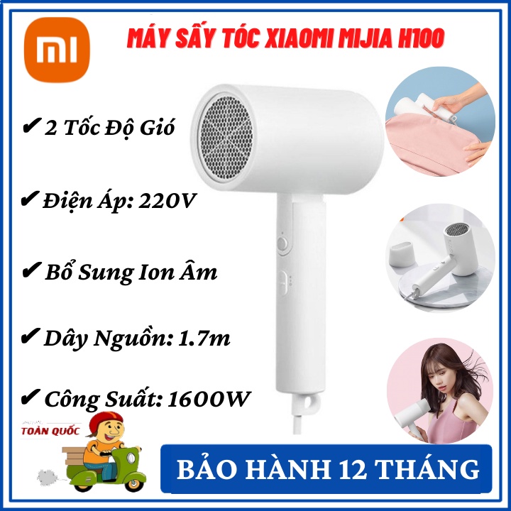 Máy Sấy Tóc Xiaomi Mijia H100-Máy Sấy Tóc 2 Chiều Ion Âm Không Gây Hư Tổn Tóc, Tạo Kiểu Chuyên Nghiệp 1600W -BH 12 Tháng