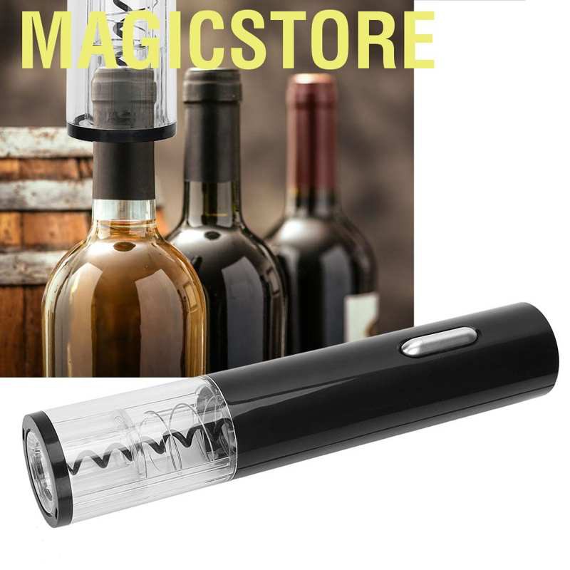 Magicstore Corkscrew Electric Red Wine Opener Labor‑Saving Low Noise Automatic Bottle Lovers Gift Set for Home Wedding Party Black