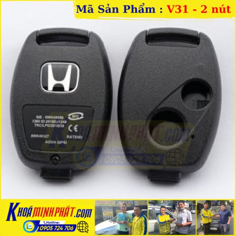 Vỏ Chìa khoá Honda Civic, CRV, City, Accord