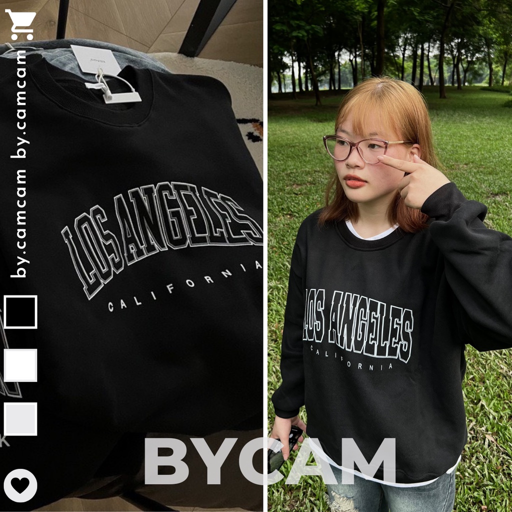 Áo Nỉ Sweater Cotton Dày Dặn Basic LOS ANGELES Mẫu Mới Mùa Đông 2022 𝘽𝙮.𝘾𝙖𝙢𝙘𝙖𝙢