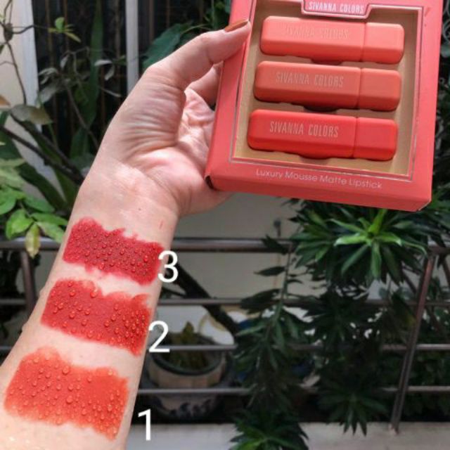 (Auth 100%)  set  son thỏi 3 cây sivanna color luxury mousse matte lipstick | BigBuy360 - bigbuy360.vn