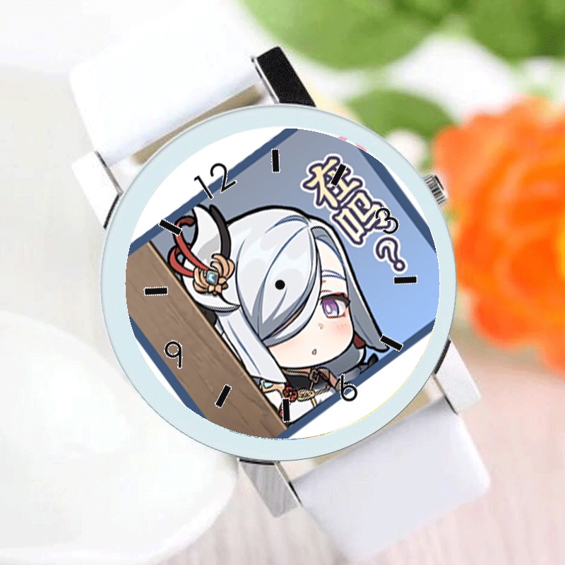 Đồng hồ đeo tay nam nữ in hình GENSHIN IMPACT ver CHỮ NHẬT anime chibi xinh xắn