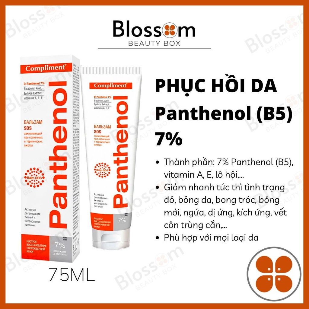 Kem dưỡng / gel làm dịu da, phục hồi cháy nắng, bỏng da, sau nặn mụn Panthenol 7% COMPLIMENT