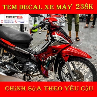 Tem trùm honda Blade cá mập đỏ đen shark - Độ dán team trùm decal xe máy honda Blade cá mập đỏ đen shark - Team trùm dec