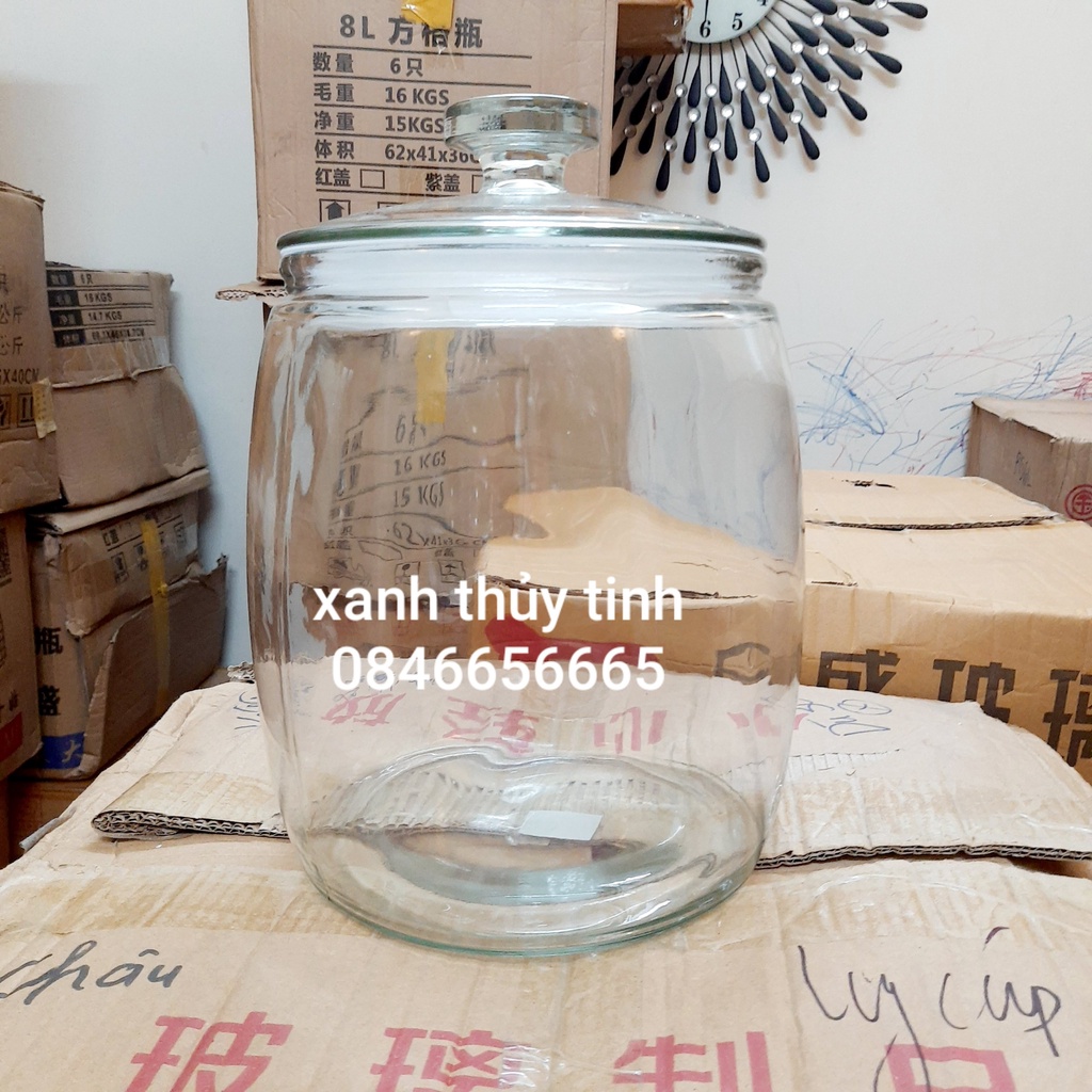 Bình thủy tinh HD12 ngâm hoa quả, ngâm sâm, muối dưa, muối cà, trưng bày - 4,25 lít