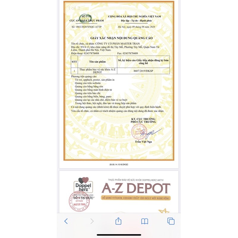 Vitamin tổng hợp tăng cường sức khỏe đề kháng Doppelherz Aktiv A-Z Depot (Hộp 30 viên)