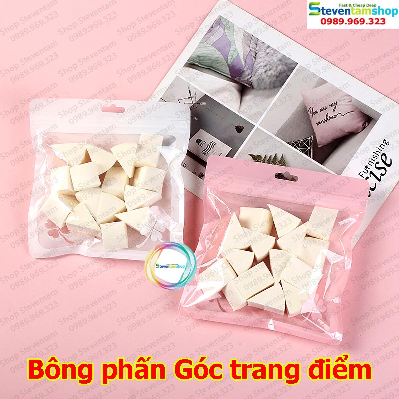Bông phấn góc trang điểm
