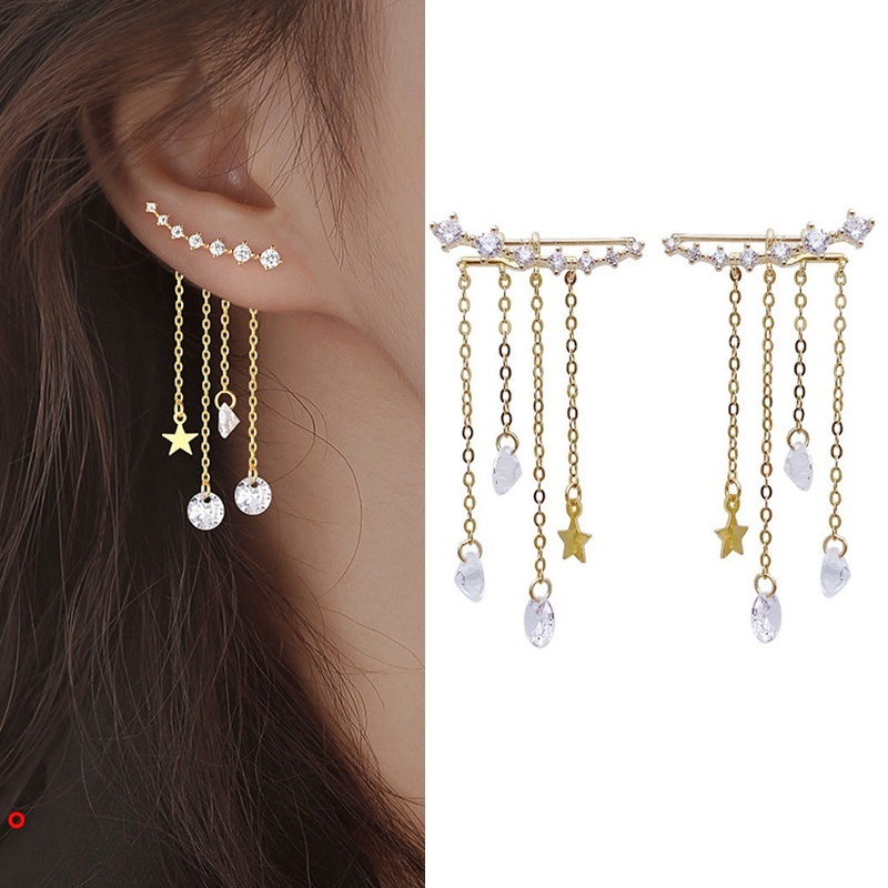 Đôi khuyên tai hình ngôi sao đính đá thời trang cho nữ