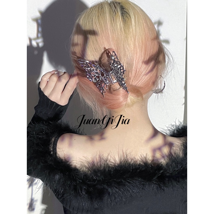 Kẹp Tóc Hình Bướm Bằng Kim Loại Chất Lượng Cao Cá Tính Cho Nữ