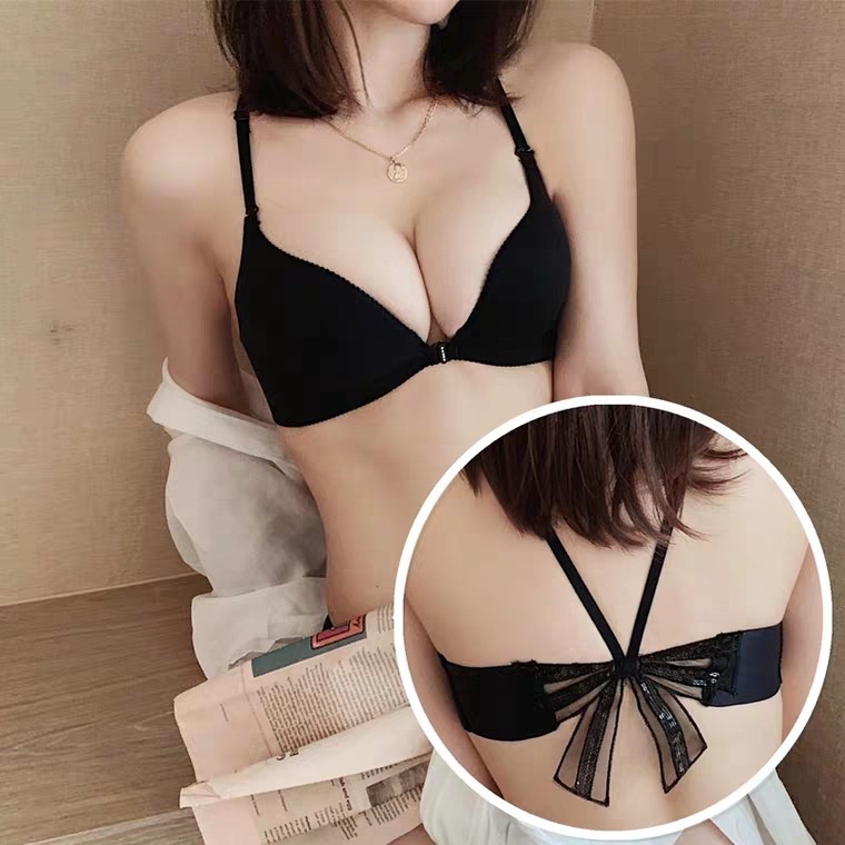 Áo Ngực Ren Cài Trước Sau Lưng Phối Nơ Thiết Kế Thoải Mái Quyến Rũ Cho Nữ
