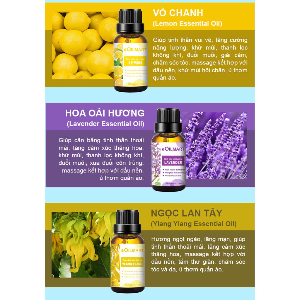 Tinh Dầu Thiên Nhiên Oải Hương Oilmart Essential Oils Lavender