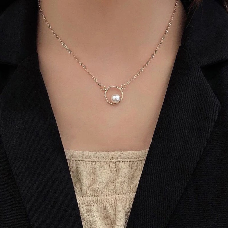 vòng cổ Hợp Kim Đính Ngọc Trai Giả Thời Trang