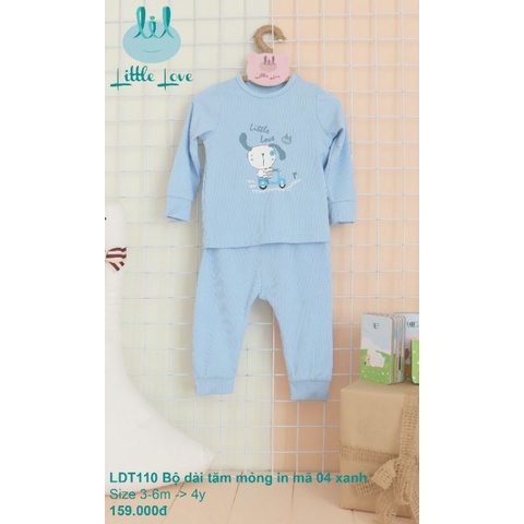 Lil little love - Bộ dài tay len in hình, bộ nỉ lót lông cho bé đến 4y