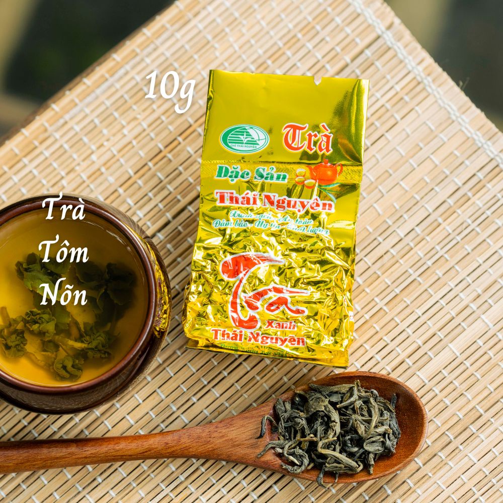 10Gram Trà Tôm Nõn Thái Nguyên hương vị đậm đà thơm thoang thoảng mùi cốm mới hàng cao cấp chất lượng loại 1