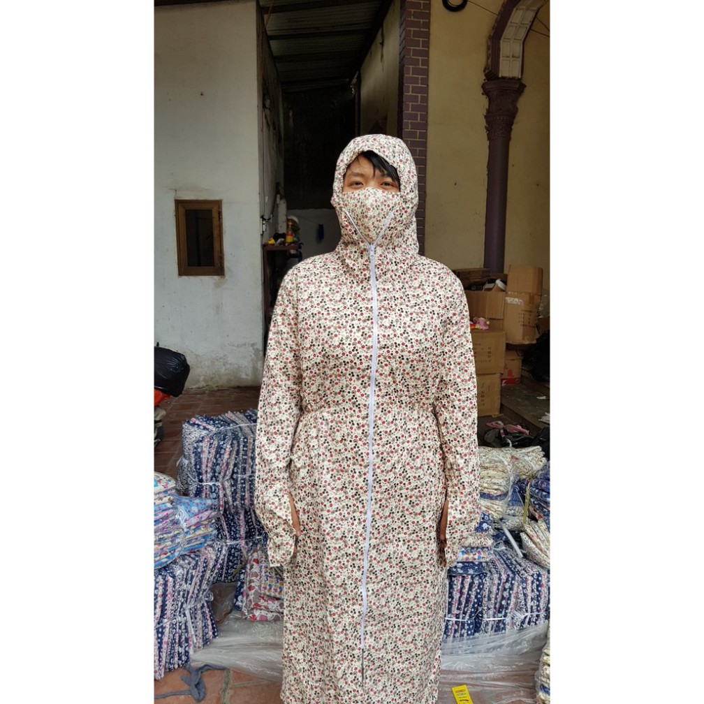Áo chống nắng thô toàn thân 2 lớp kèm khẩu trang bảo hộ