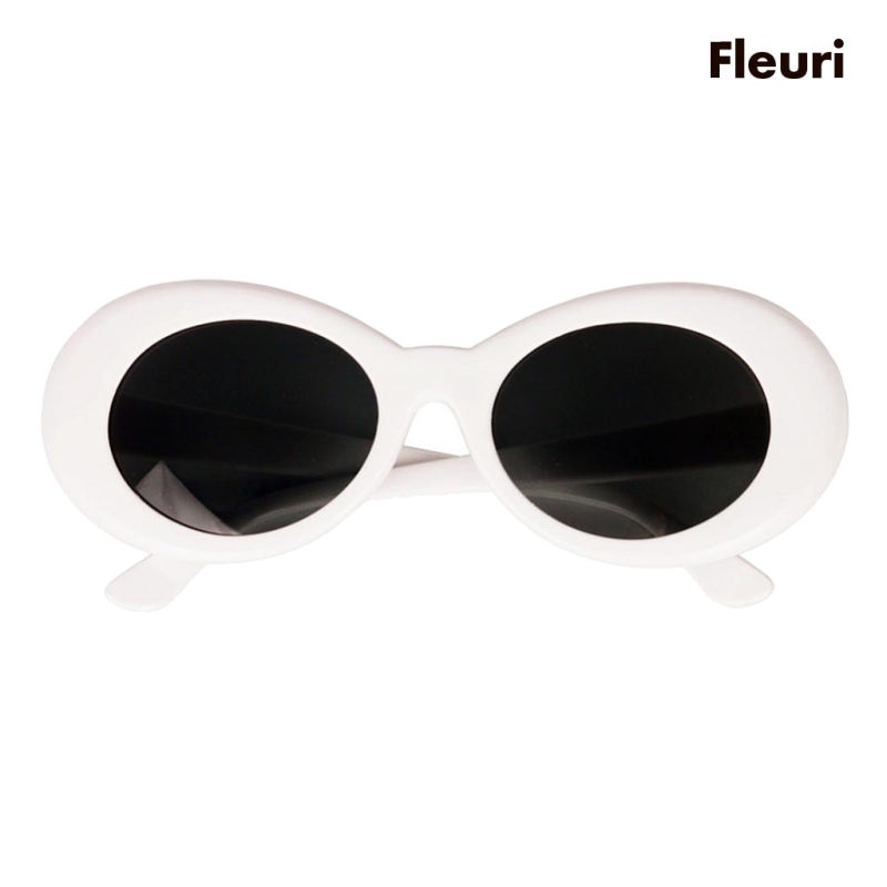[Fleurir] Kính Mát Gọng Dày Hình Oval Phong Cách Retro