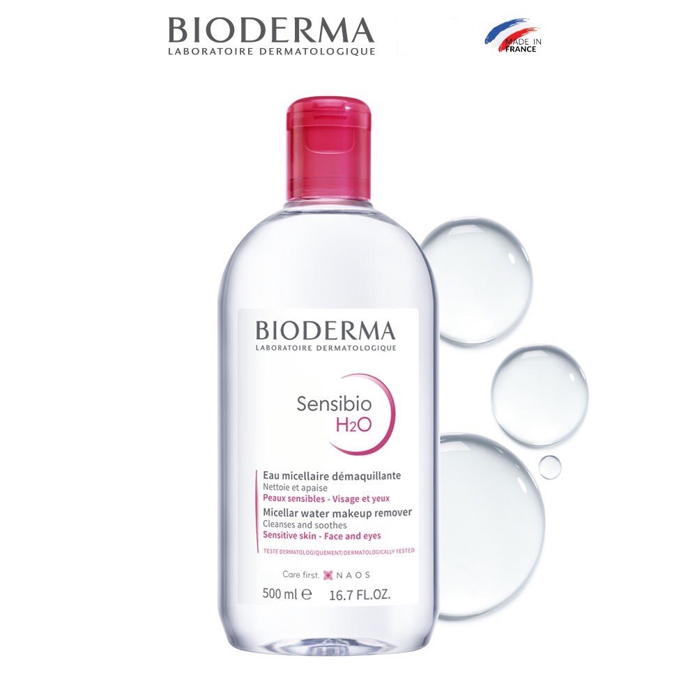 (Nhập khẩu chính hãng) Dung dịch làm sạch và tẩy trang công nghệ Micellar Bioderma Sensibio H2O 500ml, 250ml, 100ml