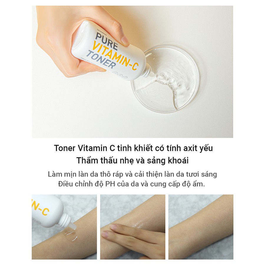 Nước Hoa Hồng Dưỡng Trắng Da SKINMISO PURE VITAMIN-C TONER_Mỹ phẩm Hàn Quốc chính hãng