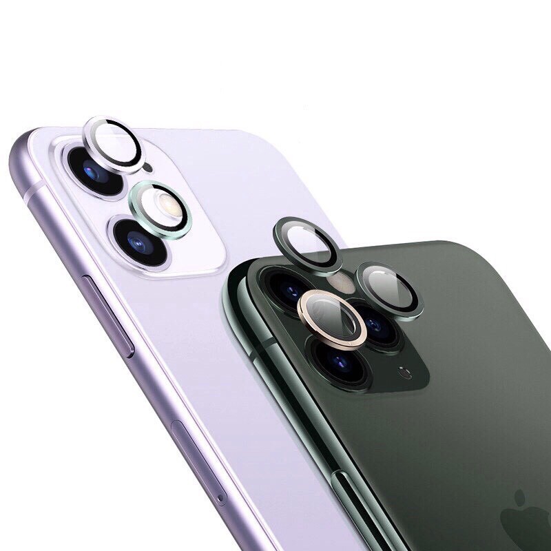 Viền Mắt Nhôm Kính Cường Lực Bảo Vệ Camera Cho iPhone 11/11Pro/11ProMax/12/12Mini/12Pro/12ProMax/13/13Pro/13ProMax