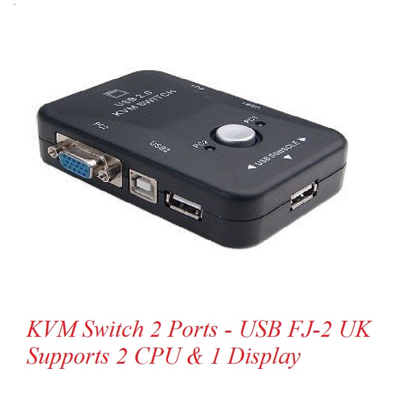 Fjgear 87452 FJ2UK KVM Switch 2 Ports - USB 2.0 Supports 2 CPU ra 1 LCD (không có cable ) bh03