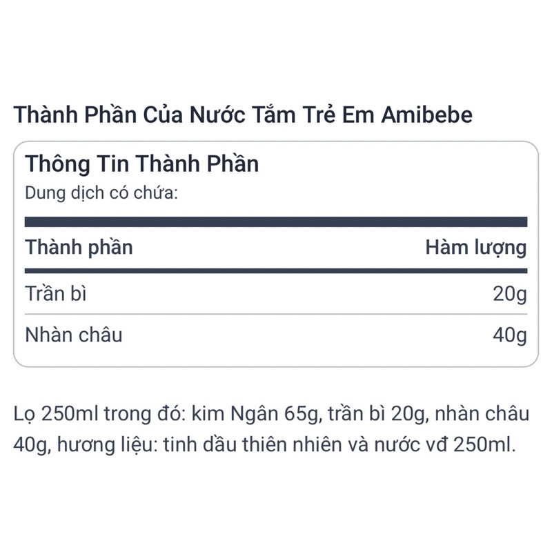 Nước Tắm Trẻ Em AMIBEBE Hỗ Trợ Giảm Rôm Sảy, Thanh Nhiệt Cho Trẻ