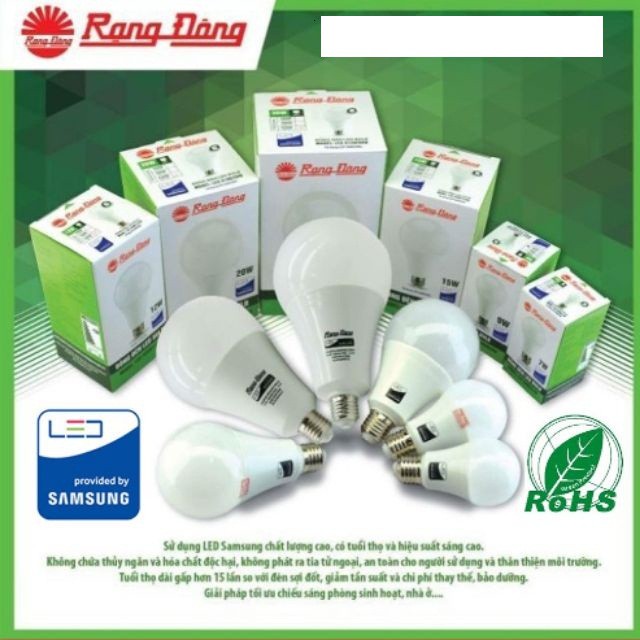 Bóng đèn LED Rạng Đông 3W - 5W - 7W- 9W - 12W - 15W, Chip LED SAMSUNG Bảo Hành 2 Năm