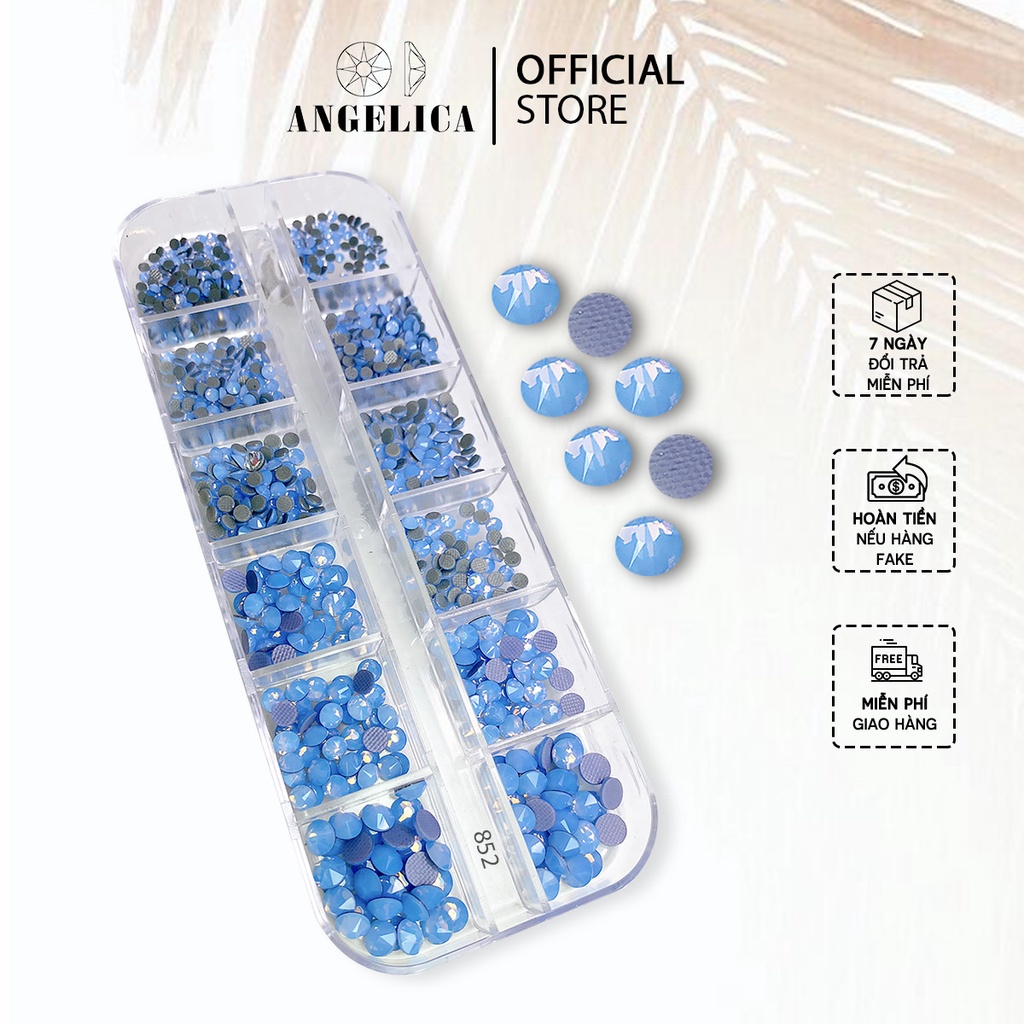 Đá Nail Chân Lưới 16 Khía Blue Opal Đính Trang Trí Móng ANGELICA 852