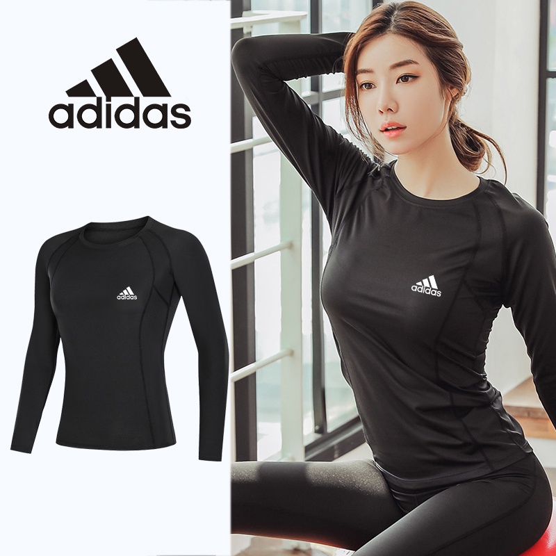 Áo Thun Thể Thao Adidas Dài Tay Ôm Dáng Thoáng Khí Chất Lượng Dành Cho Nữ