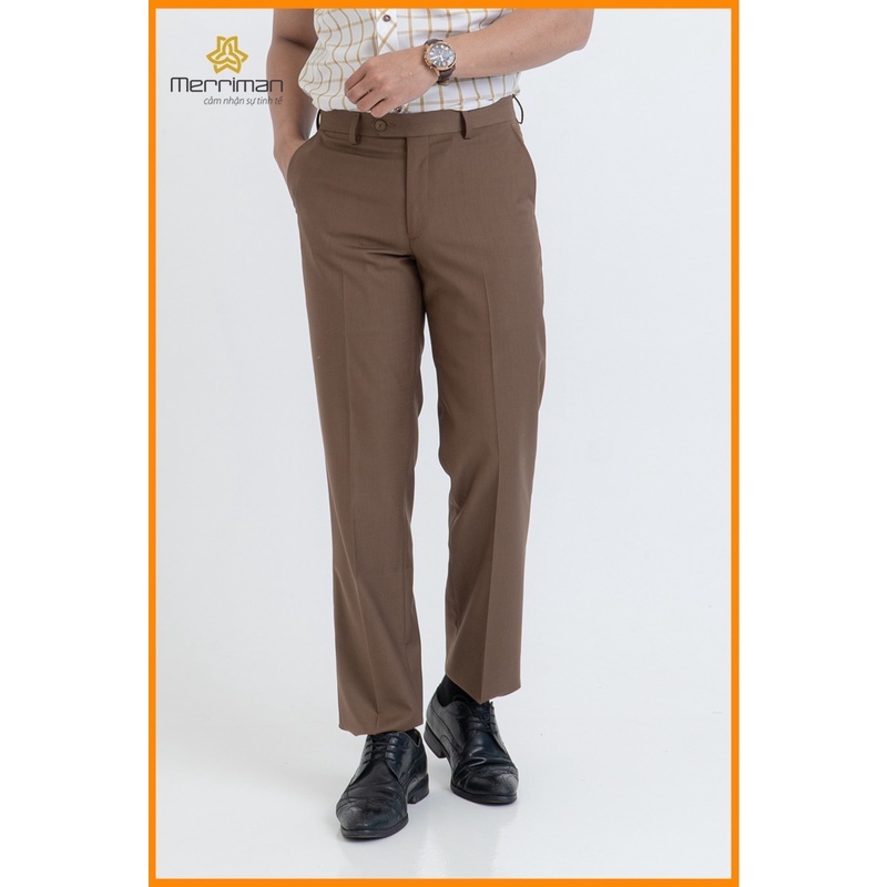 Quần âu nam cao cấp Merriman ống suông THMP051 - BROWN