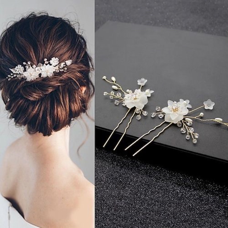 Cài tóc cô dâu cao cấp sang trọng thanh lịch