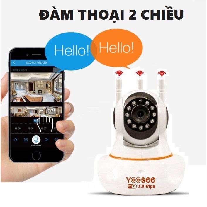 [Sỉ lẻ một giá] Camera Ip Yoosee 3 ăng ten 06H Full HD 3MP