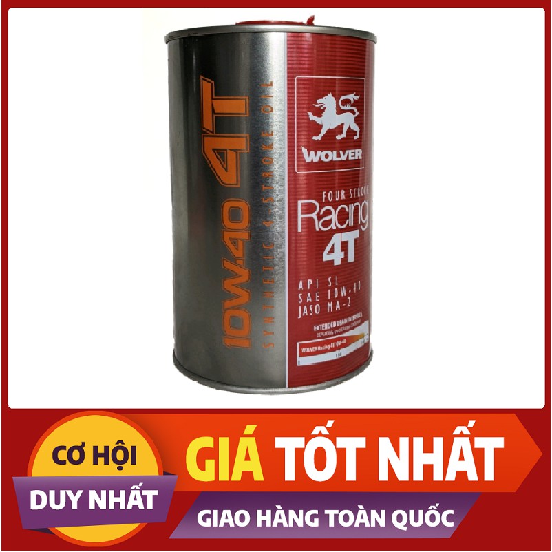 Nhớt Tổng Hợp Wolver Racing 10W40 Cho xe Số -1 Lít