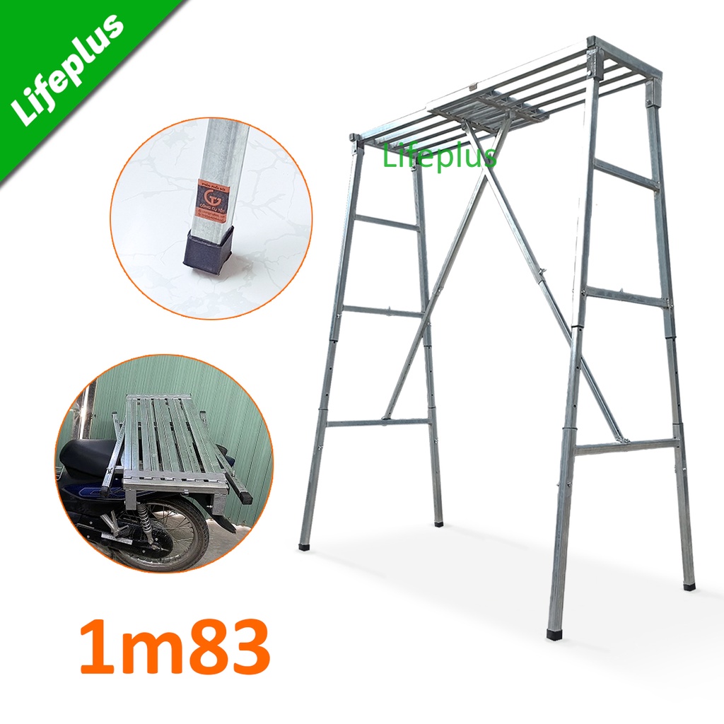 Giàn giáo gấp gọn thông minh GT4387 cao 1m83 tùy chỉnh mặt đứng 160x36cm nặng 22kg chắc chắn