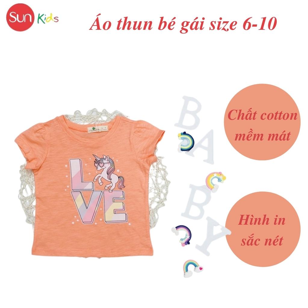 Áo thun cho bé gái, áo phông bé gái chất cotton mềm mát, size 6 - 10 tuổi - SUNKIDS