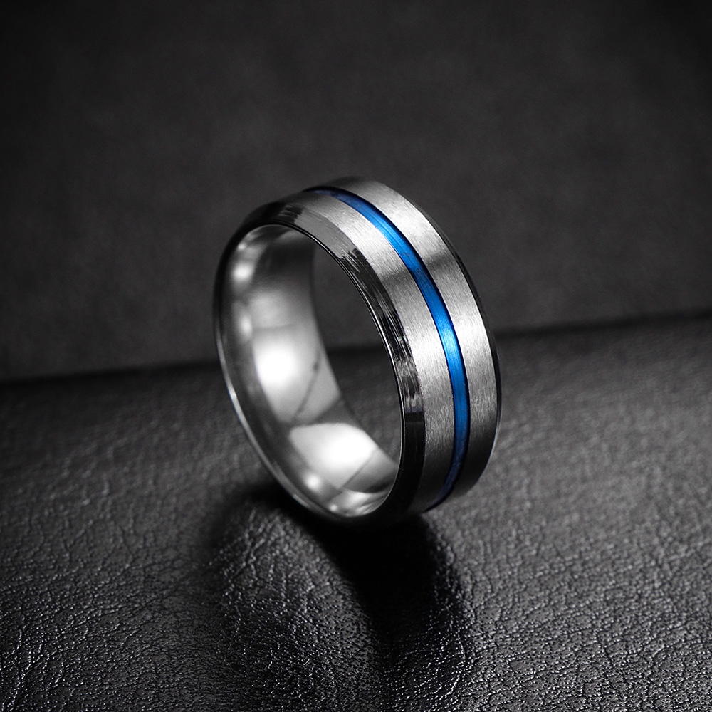 EUCAP Matte 8mm Jewelry Vintage Men Titanium Steel Ring