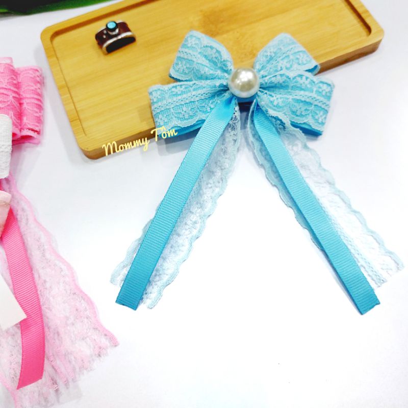 1 chiếc dây buộc tóc Nơ đuôi dài handmade cho bạn gái,Handmade Mẹ Tôm