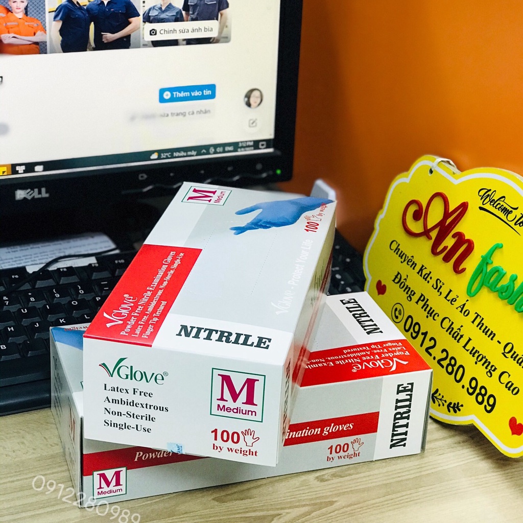 Găng tay y tế không bột VGlove chính hãng 1 hộp 50 đôi hàng mới _ Hình chụp thật