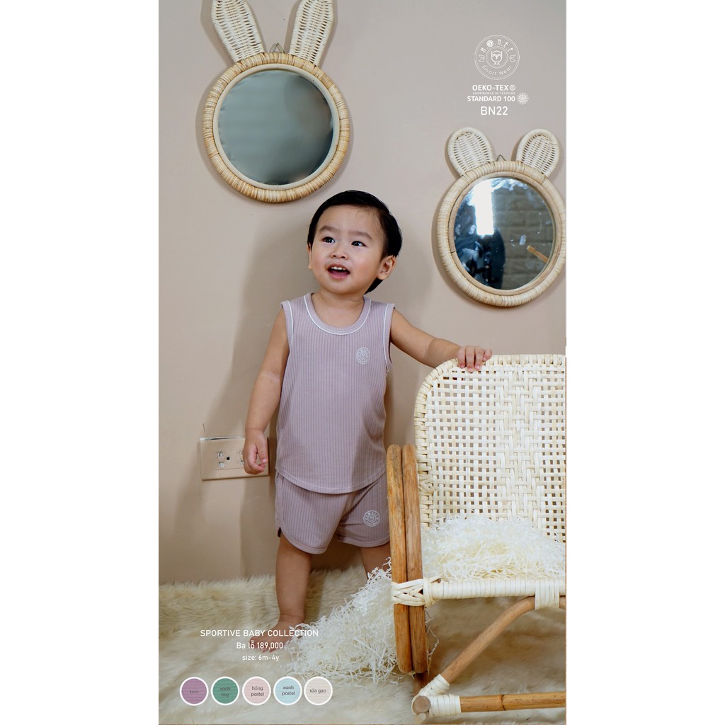 Bộ ba lỗ HRNEE vải sợi sồi Modal
