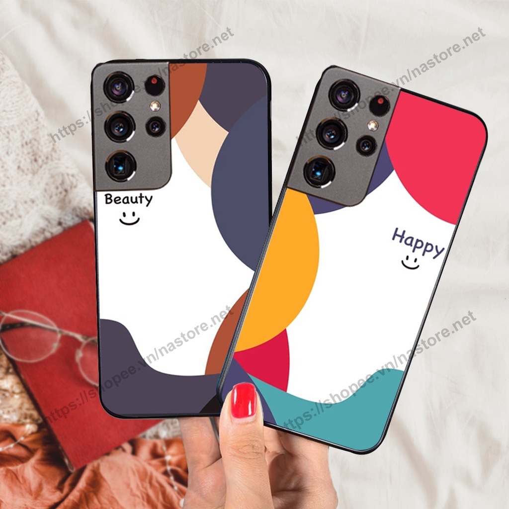 Ốp lưng Samsung S21 / S21 FE / S21 Plus / S21+ / S21 Ultra mặt cười, họa tiết caro đơn giản đẹp cute