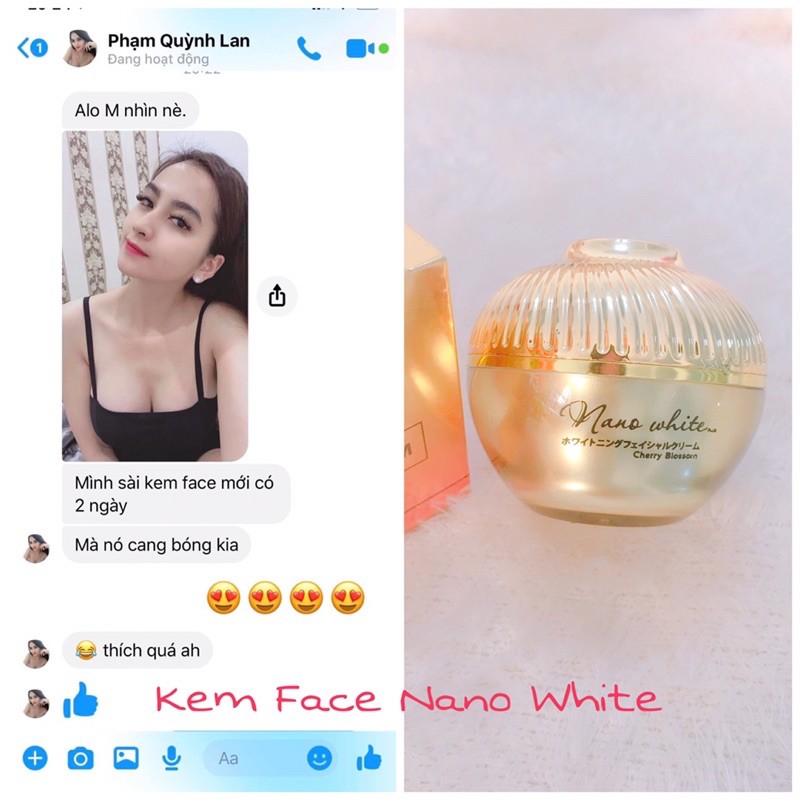 Kem face Nano White Hoa Anh Đào Japan giảm thâm nám trắng nhanh