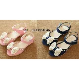 Giày sandal đính nơ bé gái sz 26 đến 36