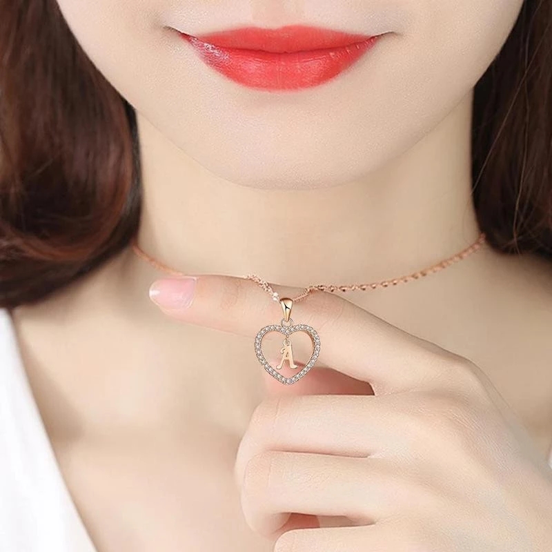 Vòng cổ hợp kim mặt hình 20 chữ cái tuỳ chọn xinh xắn cho nữ