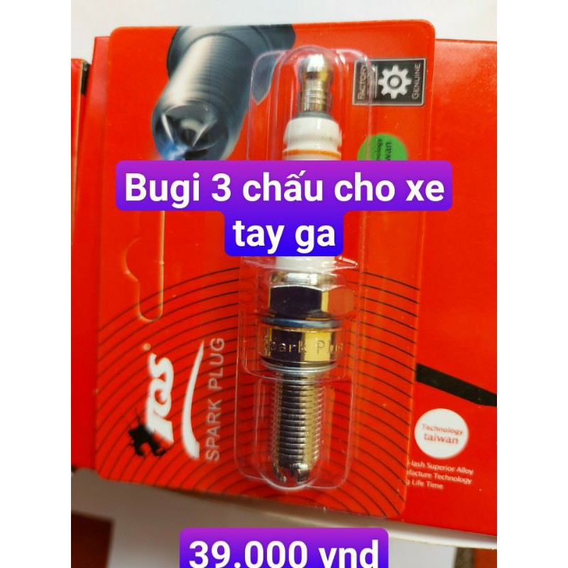 Bugi 3 chấu nhập khẩu hàng TQS cho xe số và tay ga, Bugi 3 chấu nhập khẩu hàng TQS