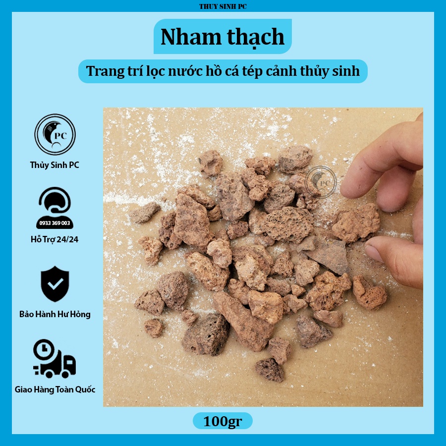 100gr đá nham thạch lọc nước, trải nền hồ cá cảnh thuỷ sinh