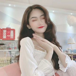 (SẴN) Áo cổ vuông buộc dây chun eo