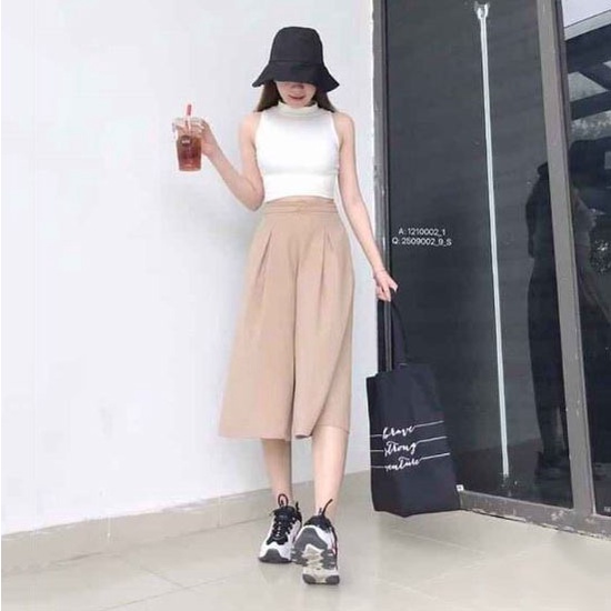 Quần Ống Rộng Cao Cấp giả váy Cạp Khóa Chất Đũi Nhẹ Thoáng Mát BIG SIZE 80 KG m505