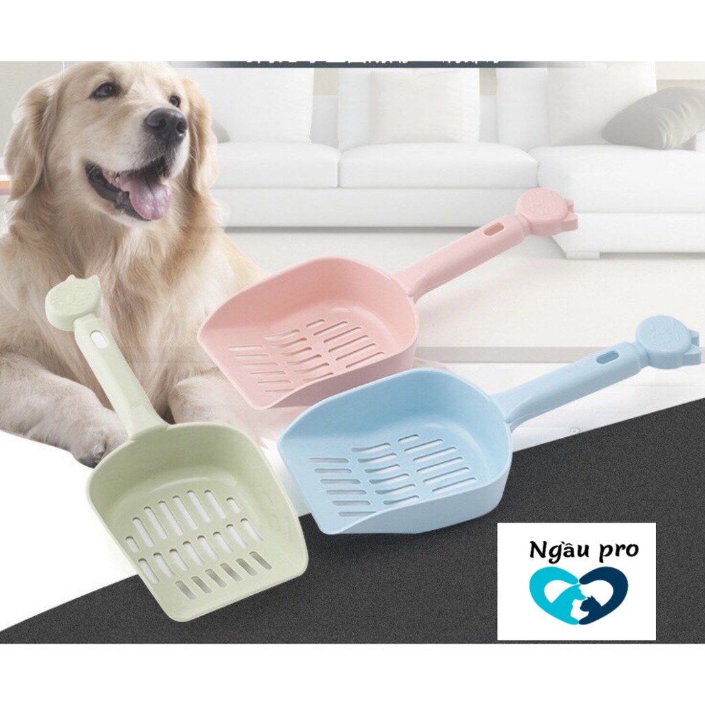 Xẻng xúc cát vệ sinh mèo bằng nhựa giá rẻ, Xẻng đầu mèo NGAUPET