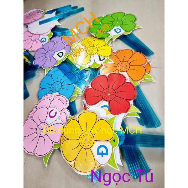 Hoa xoay đáp án 6 cánh ABCD ĐS và 8 cánh ABCD ĐS Mếu Cười